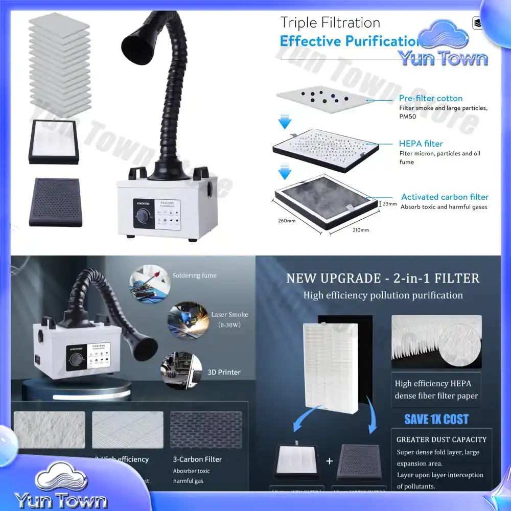 Industrial Laser Fume Extractor - Purificateur de fumée laser 100W avec