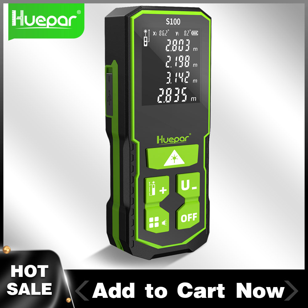 Industrial Laser Tape Measure - Huepar télémètre numérique de Distance Laser