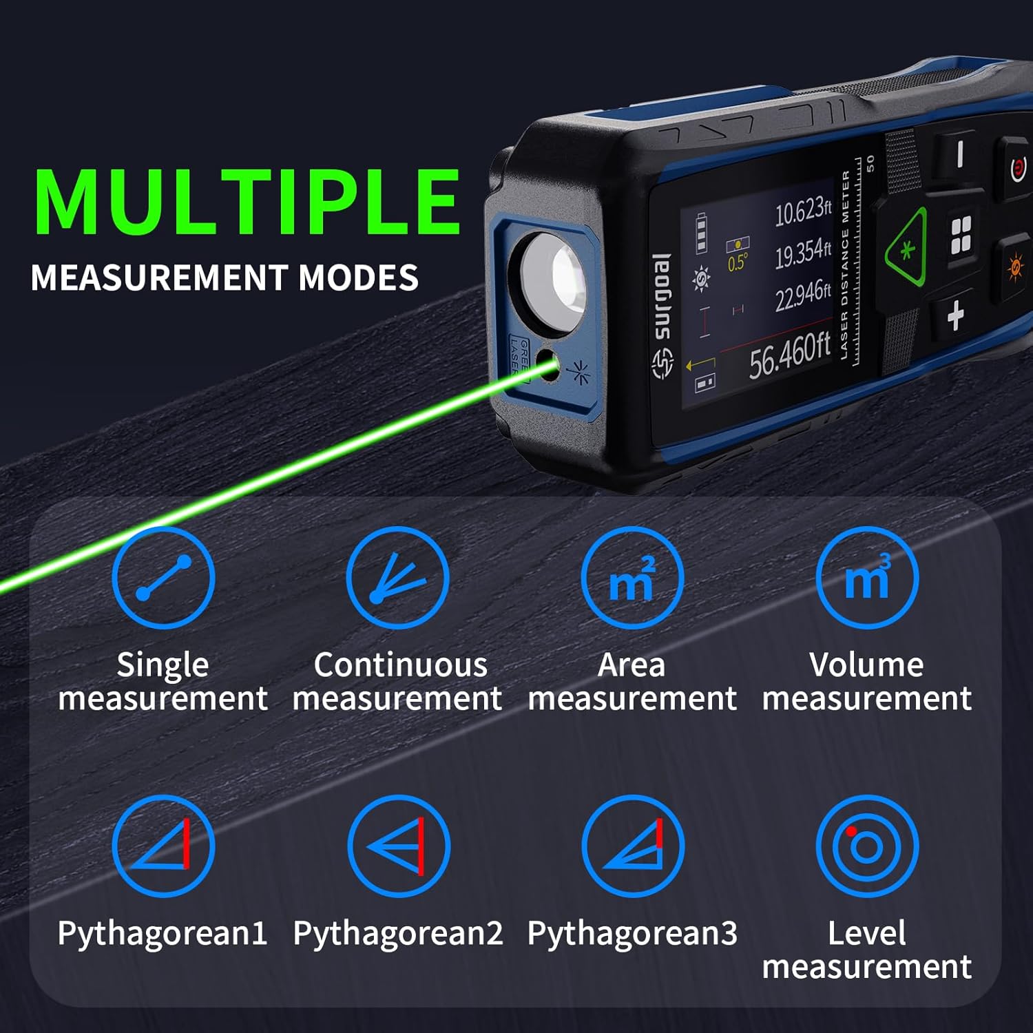 Télémètre Laser vert multifonc - Industrial Laser Tape Measure avis et prix