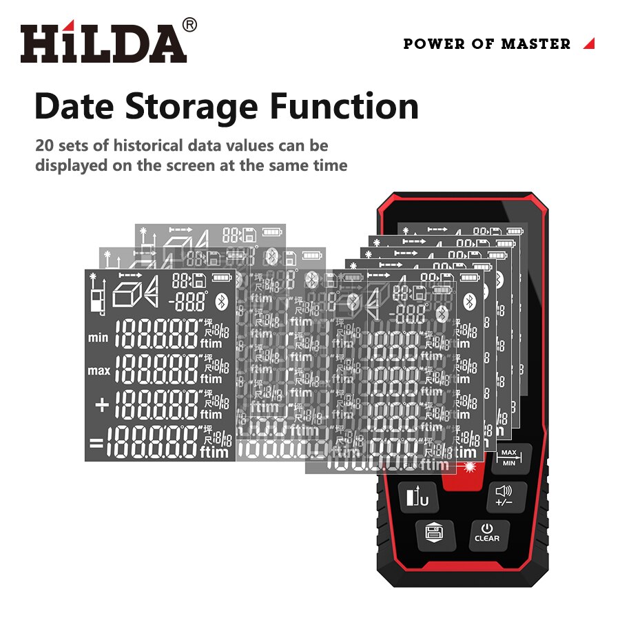 HILDA Laser Distance 50M/100M/ - Industrial Laser Tape Measure avis et prix