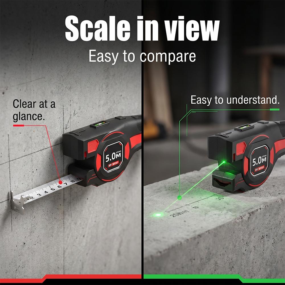 Télémètre laser 2-en-1 avec ru - Industrial Laser Tape Measure avis et prix