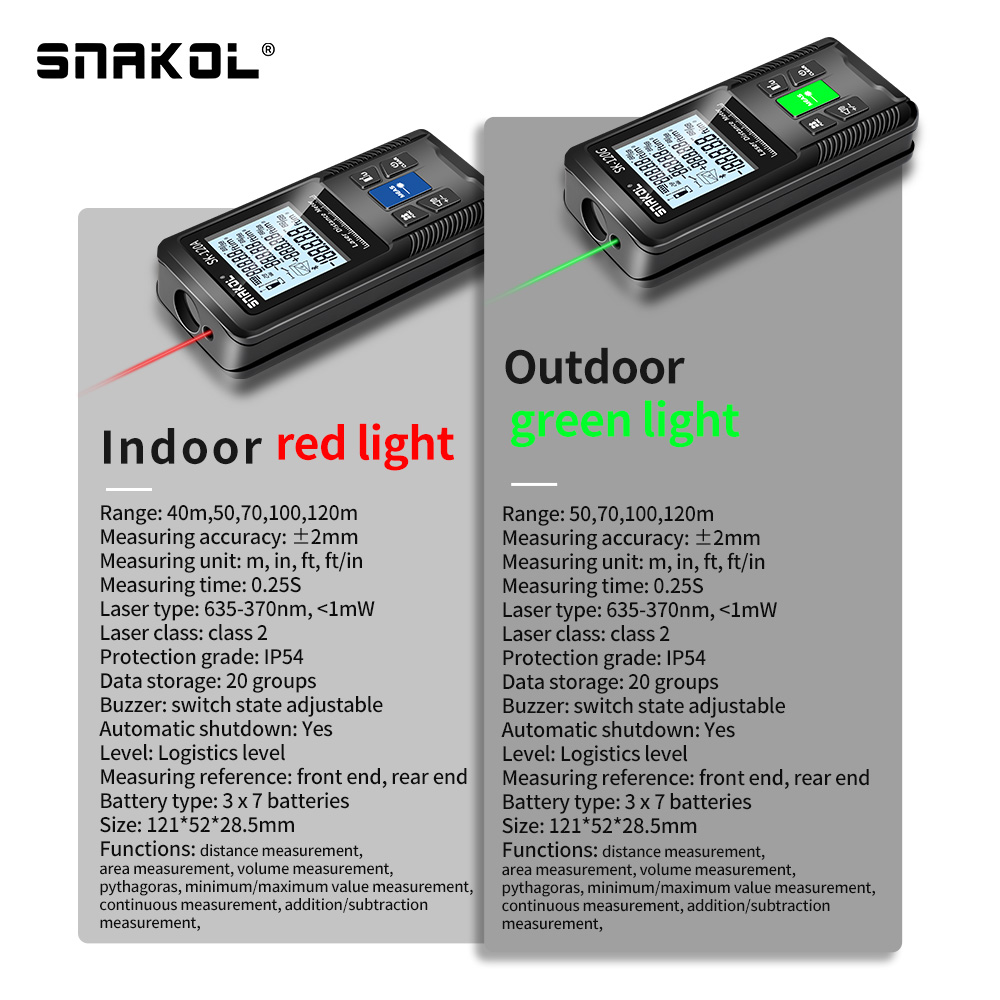 Snakol télémètre Laser 40m 50m - Industrial Laser Tape Measure avis et prix